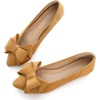 image:imageHee grand Womens Pointed Toe Flat Shoes Elegant Bow Knot Ballet Flats for Ladies Comfortable SlipOn LoafersKhaki