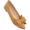 image:imageHee grand Womens Pointed Toe Flat Shoes Elegant Bow Knot Ballet Flats for Ladies Comfortable SlipOn LoafersKhaki