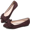 image:imageHee grand Womens Pointed Toe Flat Shoes Elegant Bow Knot Ballet Flats for Ladies Comfortable SlipOn LoafersLatte Brown