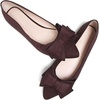 image:imageHee grand Womens Pointed Toe Flat Shoes Elegant Bow Knot Ballet Flats for Ladies Comfortable SlipOn LoafersLatte Brown