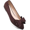 image:imageHee grand Womens Pointed Toe Flat Shoes Elegant Bow Knot Ballet Flats for Ladies Comfortable SlipOn LoafersLatte Brown