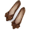 image:imageHee grand Womens Pointed Toe Flat Shoes Elegant Bow Knot Ballet Flats for Ladies Comfortable SlipOn LoafersLeopard Brown