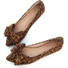 image:imageHee grand Womens Pointed Toe Flat Shoes Elegant Bow Knot Ballet Flats for Ladies Comfortable SlipOn LoafersLeopard Brown