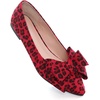 image:imageHee grand Womens Pointed Toe Flat Shoes Elegant Bow Knot Ballet Flats for Ladies Comfortable SlipOn LoafersLeopard Red