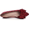 image:imageHee grand Womens Pointed Toe Flat Shoes Elegant Bow Knot Ballet Flats for Ladies Comfortable SlipOn LoafersLeopard Red
