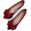 image:imageHee grand Womens Pointed Toe Flat Shoes Elegant Bow Knot Ballet Flats for Ladies Comfortable SlipOn LoafersLeopard Red