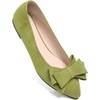 image:imageHee grand Womens Pointed Toe Flat Shoes Elegant Bow Knot Ballet Flats for Ladies Comfortable SlipOn LoafersMustard Green