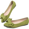image:imageHee grand Womens Pointed Toe Flat Shoes Elegant Bow Knot Ballet Flats for Ladies Comfortable SlipOn LoafersMustard Green