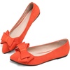 image:imageHee grand Womens Pointed Toe Flat Shoes Elegant Bow Knot Ballet Flats for Ladies Comfortable SlipOn LoafersOrange