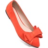 image:imageHee grand Womens Pointed Toe Flat Shoes Elegant Bow Knot Ballet Flats for Ladies Comfortable SlipOn LoafersOrange