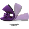 image:imageHee grand Womens Pointed Toe Flat Shoes Elegant Bow Knot Ballet Flats for Ladies Comfortable SlipOn LoafersPurple