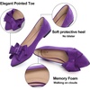 image:imageHee grand Womens Pointed Toe Flat Shoes Elegant Bow Knot Ballet Flats for Ladies Comfortable SlipOn LoafersPurple