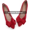 image:imageHee grand Womens Pointed Toe Flat Shoes Elegant Bow Knot Ballet Flats for Ladies Comfortable SlipOn LoafersRed
