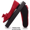 image:imageHee grand Womens Pointed Toe Flat Shoes Elegant Bow Knot Ballet Flats for Ladies Comfortable SlipOn LoafersRed