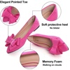 image:imageHee grand Womens Pointed Toe Flat Shoes Elegant Bow Knot Ballet Flats for Ladies Comfortable SlipOn LoafersRose