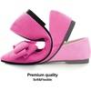 image:imageHee grand Womens Pointed Toe Flat Shoes Elegant Bow Knot Ballet Flats for Ladies Comfortable SlipOn LoafersRose