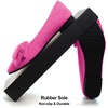 image:imageHee grand Womens Pointed Toe Flat Shoes Elegant Bow Knot Ballet Flats for Ladies Comfortable SlipOn LoafersRose