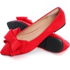 image:imageHee grand Womens Pointed Toe Flat Shoes Elegant Bow Knot Ballet Flats for Ladies Comfortable SlipOn LoafersWatermelon