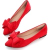 image:imageHee grand Womens Pointed Toe Flat Shoes Elegant Bow Knot Ballet Flats for Ladies Comfortable SlipOn LoafersWatermelon