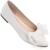 image:imageHee grand Womens Pointed Toe Flat Shoes Elegant Bow Knot Ballet Flats for Ladies Comfortable SlipOn LoafersWhite