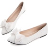image:imageHee grand Womens Pointed Toe Flat Shoes Elegant Bow Knot Ballet Flats for Ladies Comfortable SlipOn LoafersWhite