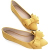 image:imageHee grand Womens Pointed Toe Flat Shoes Elegant Bow Knot Ballet Flats for Ladies Comfortable SlipOn LoafersYellow