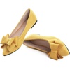 image:imageHee grand Womens Pointed Toe Flat Shoes Elegant Bow Knot Ballet Flats for Ladies Comfortable SlipOn LoafersYellow