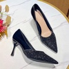 image:imageHee grand Womens Pointed Toe High Heels Glittering Sequins Dress Shoes for Wedding Party Stieletto PumpsGlitterblack
