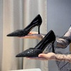 image:imageHee grand Womens Pointed Toe High Heels Glittering Sequins Dress Shoes for Wedding Party Stieletto PumpsGlitterblack