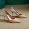 image:imageHee grand Womens Pointed Toe High Heels Glittering Sequins Dress Shoes for Wedding Party Stieletto PumpsPlaidapricot