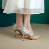image:imageHee grand Womens Pointed Toe High Heels Glittering Sequins Dress Shoes for Wedding Party Stieletto PumpsPlaidapricot
