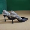 image:imageHee grand Womens Pointed Toe High Heels Glittering Sequins Dress Shoes for Wedding Party Stieletto PumpsPlaidblack