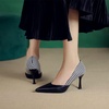 image:imageHee grand Womens Pointed Toe High Heels Glittering Sequins Dress Shoes for Wedding Party Stieletto PumpsPlaidblack