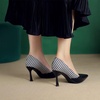 image:imageHee grand Womens Pointed Toe High Heels Glittering Sequins Dress Shoes for Wedding Party Stieletto PumpsPlaidblack