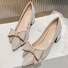 image:imageHee grand Womens Pointed Toe Rhinestone Bow Low Heel Pumps SlipOn Glitter Dress Shoes for Wedding Bridal Party Evening154apricot