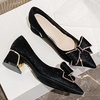 image:imageHee grand Womens Pointed Toe Rhinestone Bow Low Heel Pumps SlipOn Glitter Dress Shoes for Wedding Bridal Party Evening154black