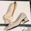 image:imageHee grand Womens Pointed Toe Rhinestone Bow Low Heel Pumps SlipOn Glitter Dress Shoes for Wedding Bridal Party Evening155apricot