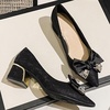 image:imageHee grand Womens Pointed Toe Rhinestone Bow Low Heel Pumps SlipOn Glitter Dress Shoes for Wedding Bridal Party Evening155black