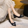 image:imageHee grand Womens Pointed Toe Rhinestone Bow Low Heel Pumps SlipOn Glitter Dress Shoes for Wedding Bridal Party Evening155black