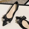 image:imageHee grand Womens Pointed Toe Rhinestone Bow Low Heel Pumps SlipOn Glitter Dress Shoes for Wedding Bridal Party Evening155black