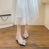 image:imageHee grand Womens Pointed Toe Rhinestone Bow Low Heel Pumps SlipOn Glitter Dress Shoes for Wedding Bridal Party Evening182apricot