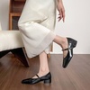 image:imageHee grand Womens Pumps Low Heel Dress Shoes for Women Closed Toe Chunky Mary Jane Work Pumps ShoesBlack
