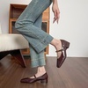 image:imageHee grand Womens Pumps Low Heel Dress Shoes for Women Closed Toe Chunky Mary Jane Work Pumps ShoesBrown
