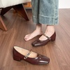 image:imageHee grand Womens Pumps Low Heel Dress Shoes for Women Closed Toe Chunky Mary Jane Work Pumps ShoesBrown