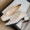 image:imageHee grand Womens Pumps Square Toe Chunky Block Heels Comfortable Low Heel Dress Shoes for Party OfficeApricot