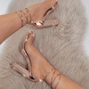 image:imageHee grand Womens Rhinestone Heels Gladiator Ankle Strappy High Heel Sandals Open Toe Chunky Dress Shoes for PartyGold