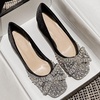 image:imageHee grand Womens Rhinestone Pearl Bow Square Toe Block Heel Pumps Slip On Chunky Low Heel Dress Shoes Comfortable Wedding Bridal Party Office Work Shoes for Ladies160black
