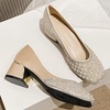image:imageHee grand Womens Rhinestone Pearl Bow Square Toe Block Heel Pumps Slip On Chunky Low Heel Dress Shoes Comfortable Wedding Bridal Party Office Work Shoes for Ladies157apricot