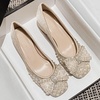 image:imageHee grand Womens Rhinestone Pearl Bow Square Toe Block Heel Pumps Slip On Chunky Low Heel Dress Shoes Comfortable Wedding Bridal Party Office Work Shoes for Ladies160apricot