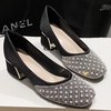 image:imageHee grand Womens Rhinestone Pearl Bow Square Toe Block Heel Pumps Slip On Chunky Low Heel Dress Shoes Comfortable Wedding Bridal Party Office Work Shoes for Ladies157black